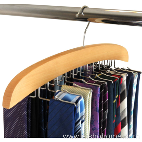 EISHO Wood Tie Hanger With 24 Hooks